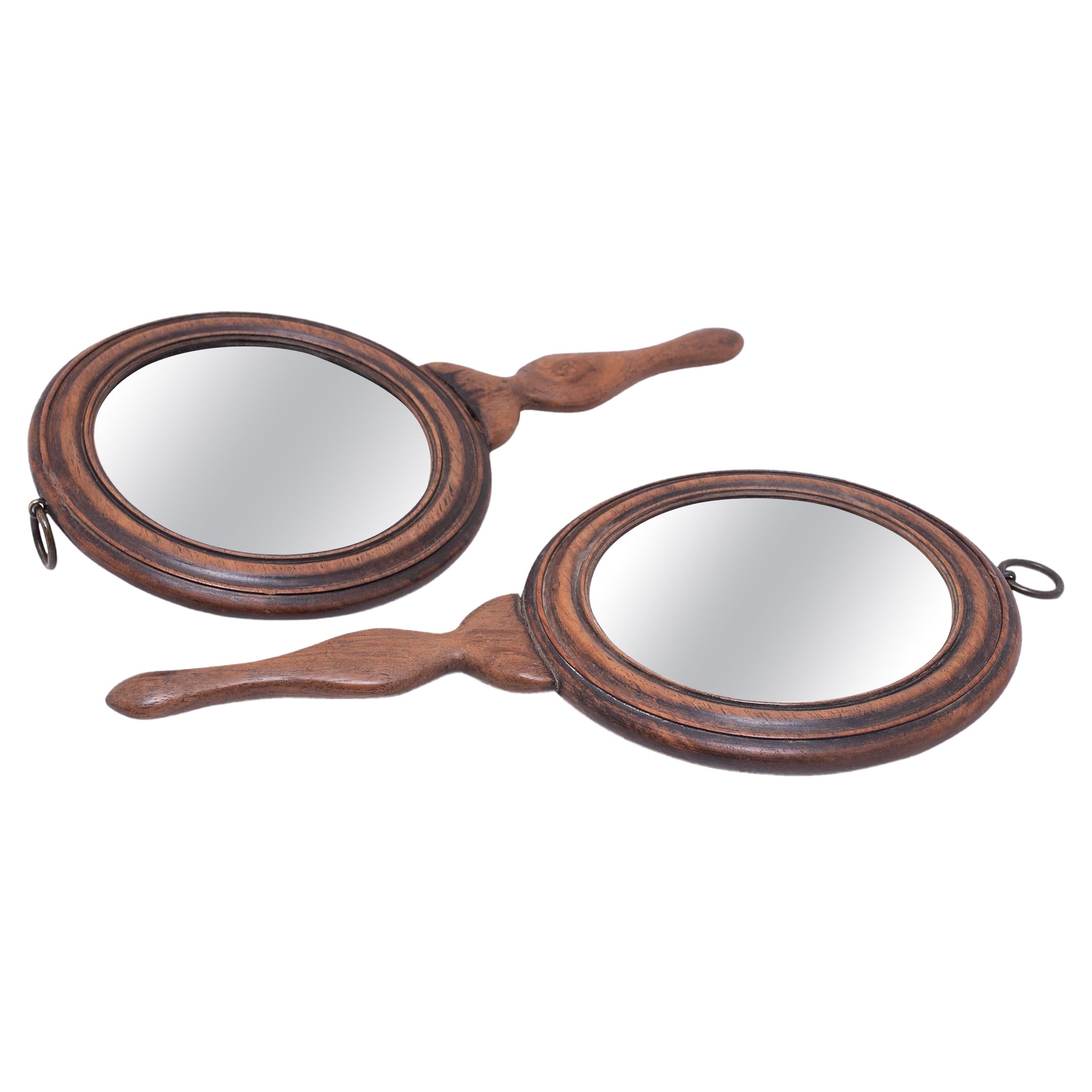 Pair of Round Chinese Hand Mirrors, c. 1930