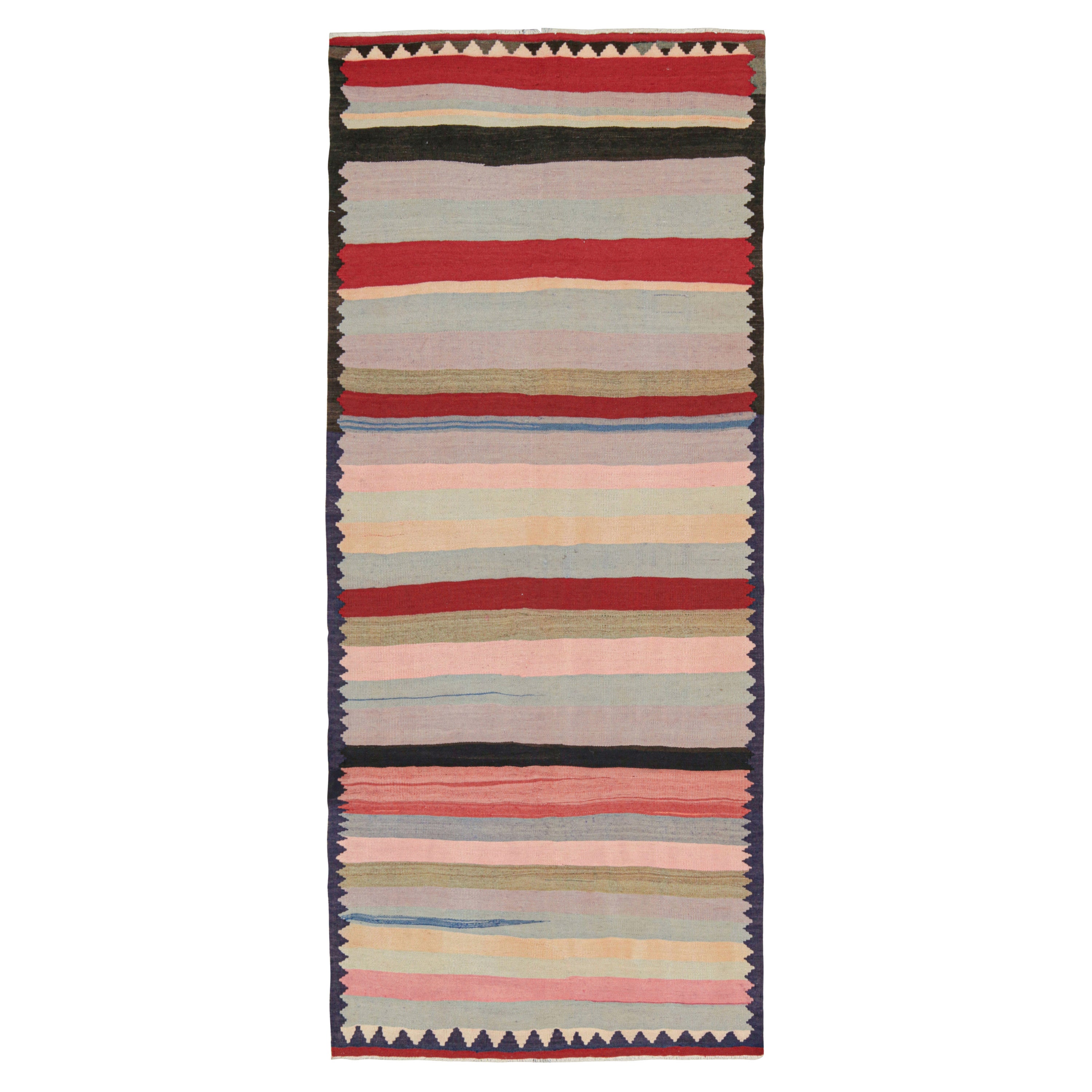 Vintage Shahsavan Persian Kilim in Polychromatic Stripes For Sale