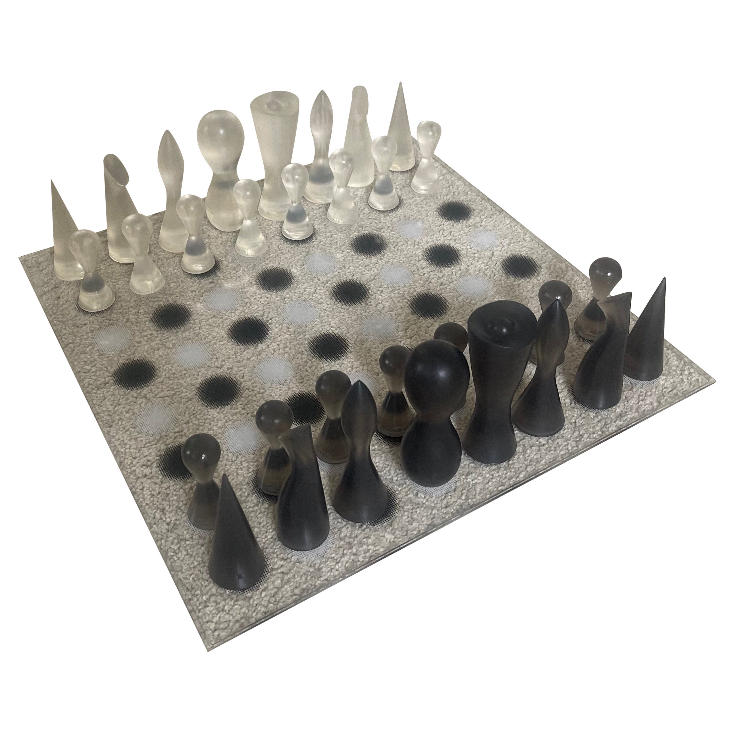 Acrylic & Rubber Modern Chess Set by Karim Rashid