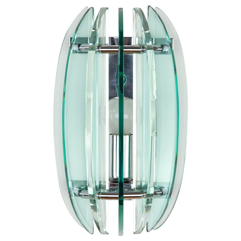 Italian Murano Glass Wall Light by Veca, Green, 1970s For Sale at 1stDibs