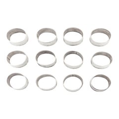 Retro Set of 12 Sterling Silver Napkin Rings