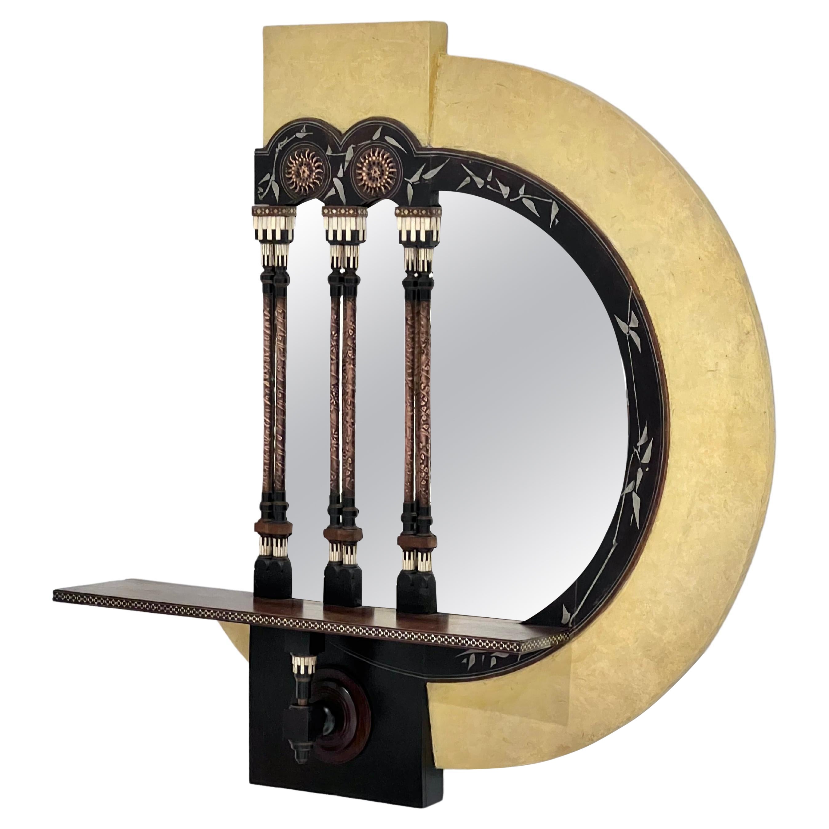 Carlo Bugatti Parchment Mirror For Sale