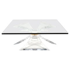 Lion in Frost Lucite "Tri-Odyessy" Coffee Table