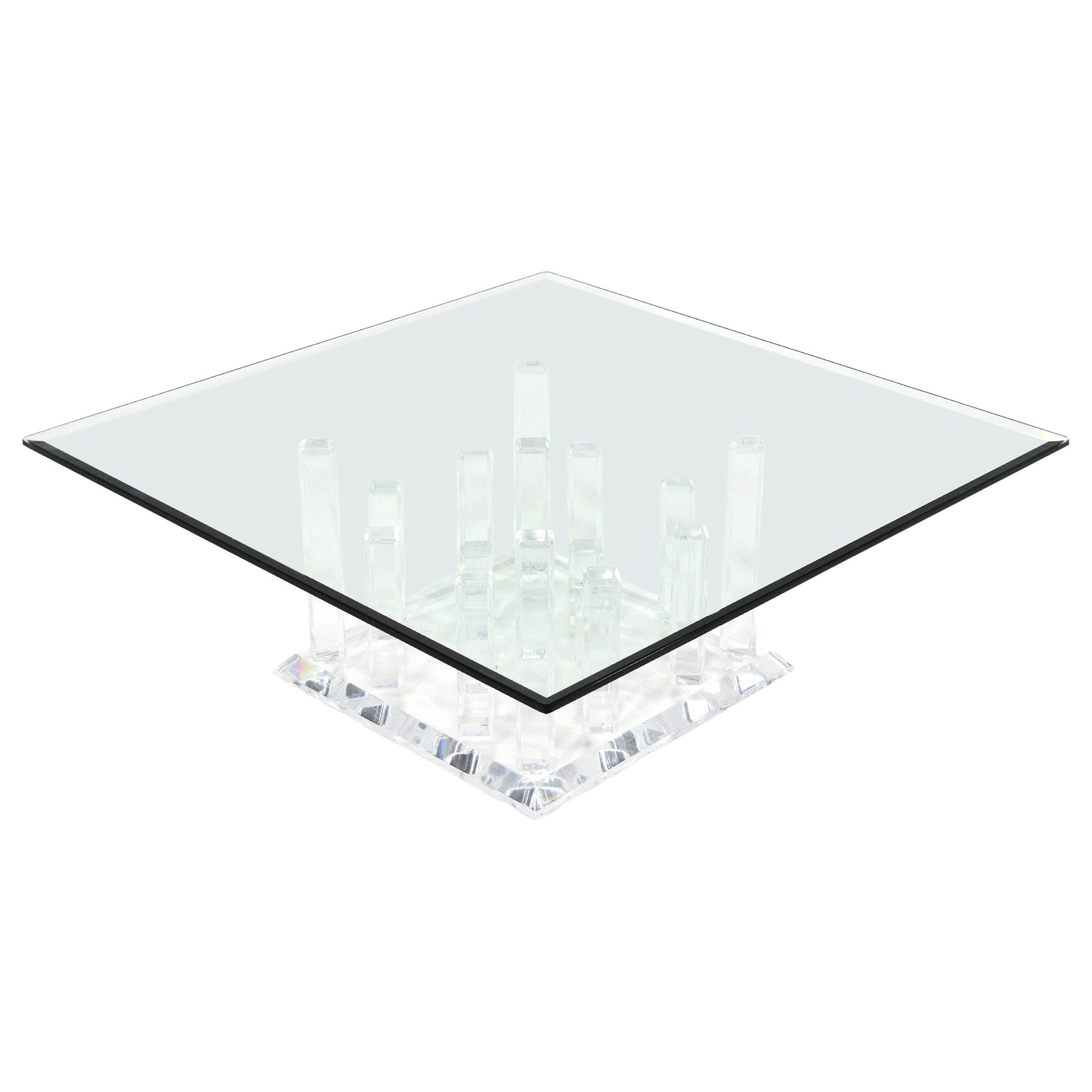 Lucite "Cityscape" Coffee Table For Sale