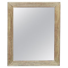 French 19th Century Giltwood Rectangular Mirror with Carved Reeded Accents