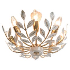 Vintage Elegant Floral Ceiling Lamp by Vereinigte Werkstätten, Germany, Munich 1950s