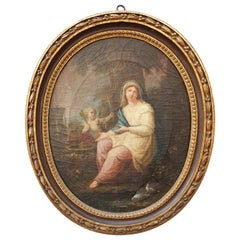 La Madonna davanti agli strumenti della Passione, con cornice, 18° secolo