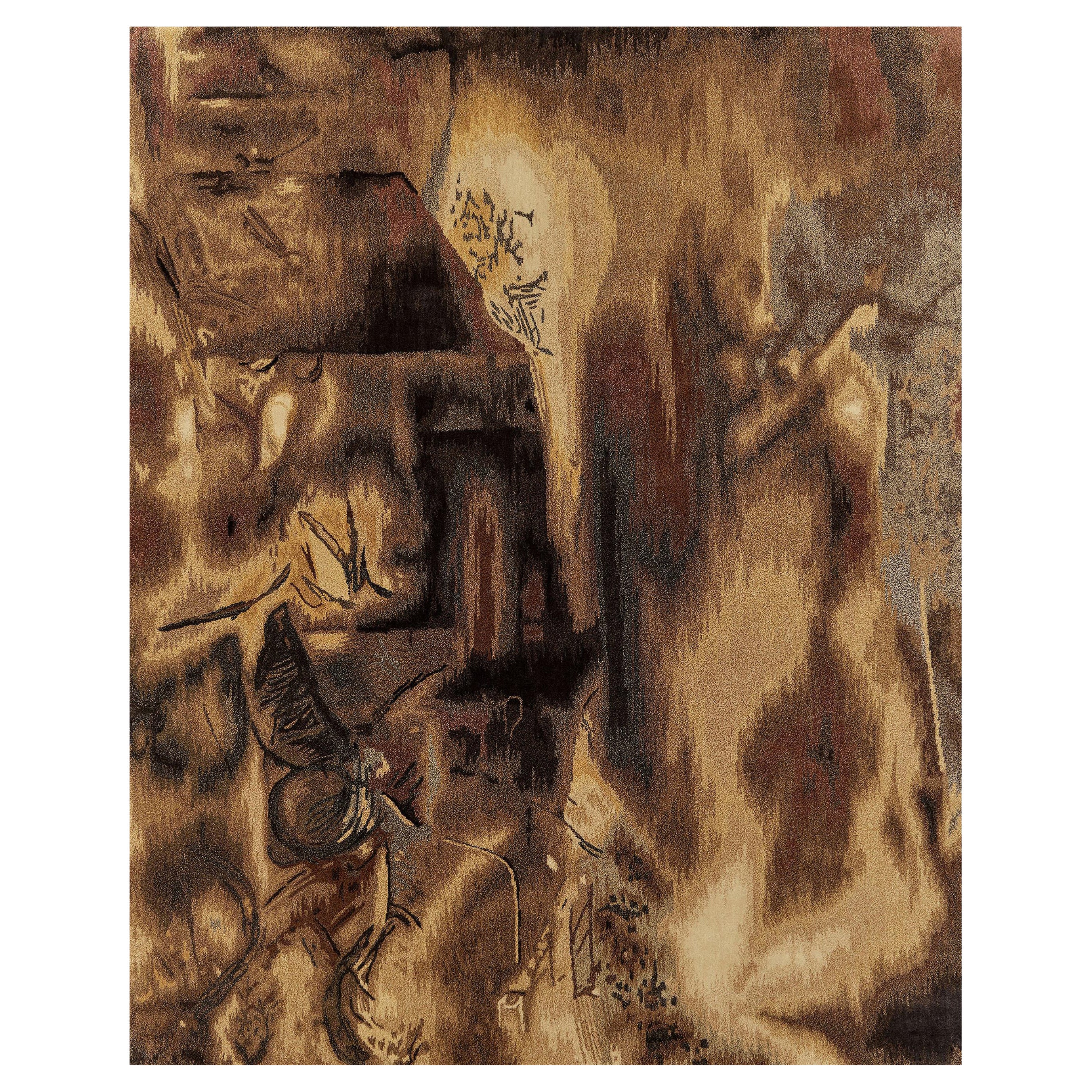 Tapis d'art moderne noué à la main - Woodland en vente