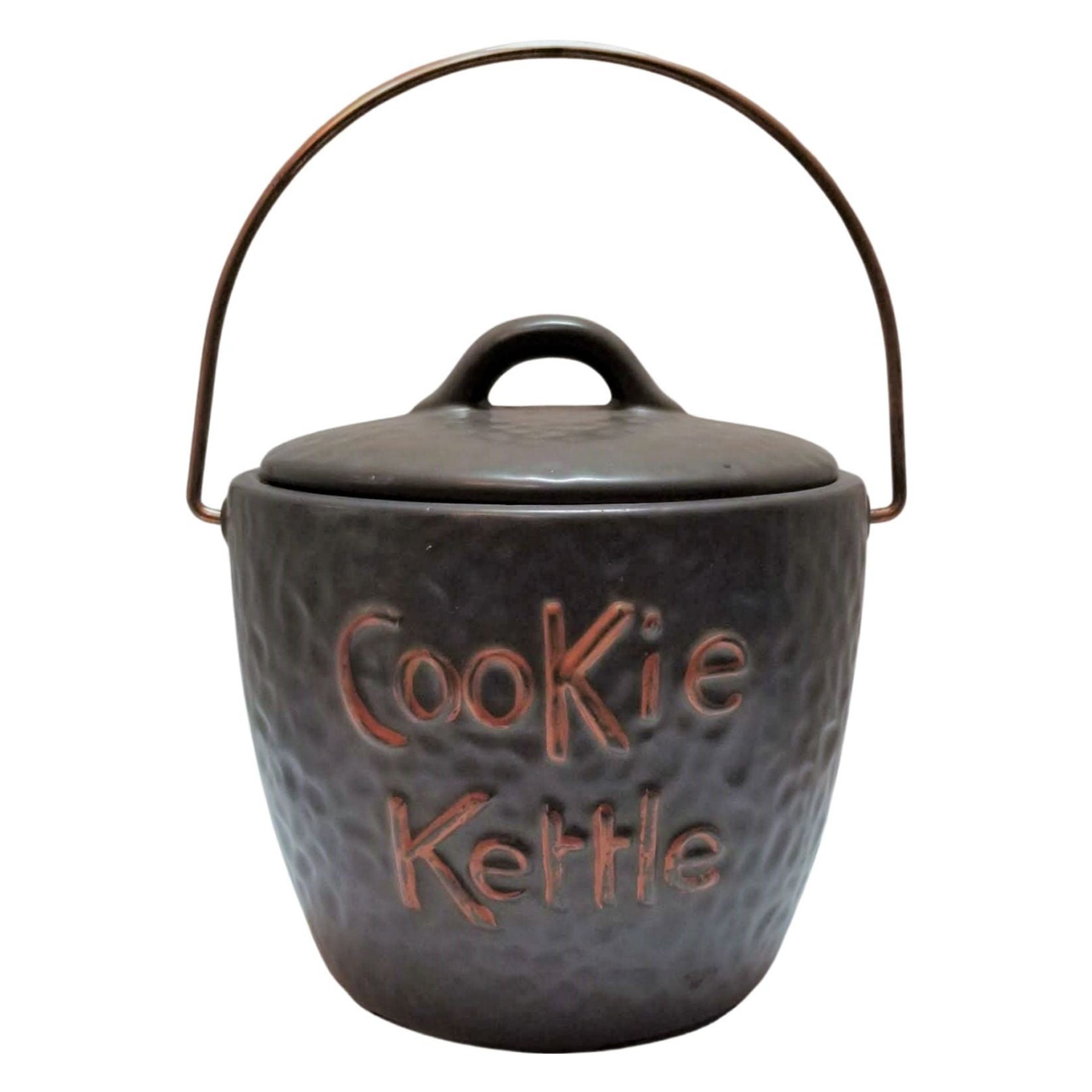 Midcentury Cookie Jar "Cookie Kettle" with Top Handle For Sale