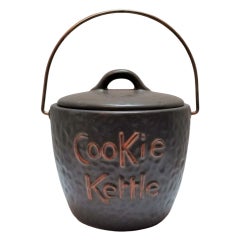 Retro Midcentury Cookie Jar "Cookie Kettle" with Top Handle