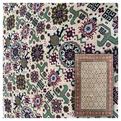 Antique Kirman Laver Rug For Sale at 1stDibs