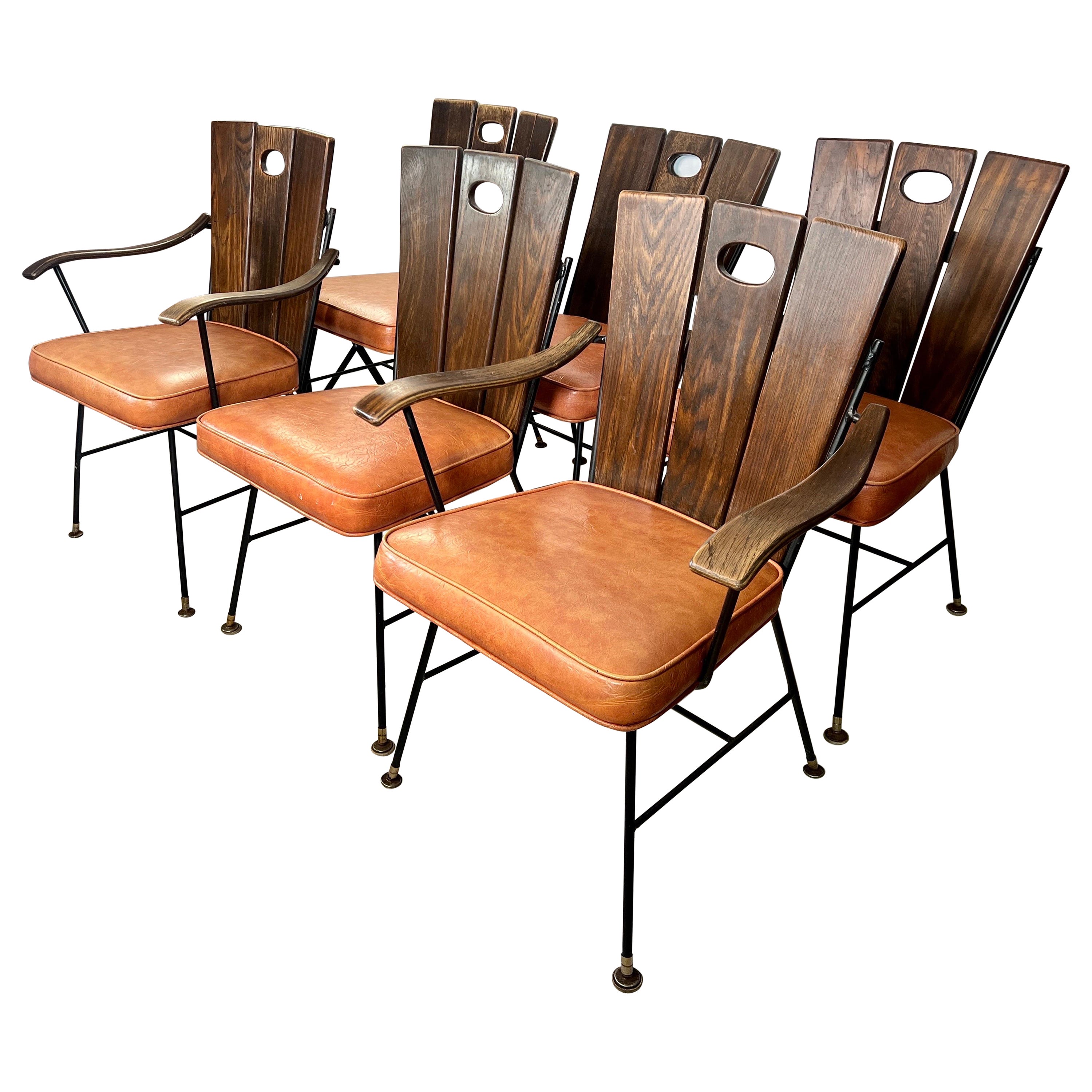 Midcentury Richard McCarthy Cast Iron Outdoor Chairs, Set of 6 For Sale