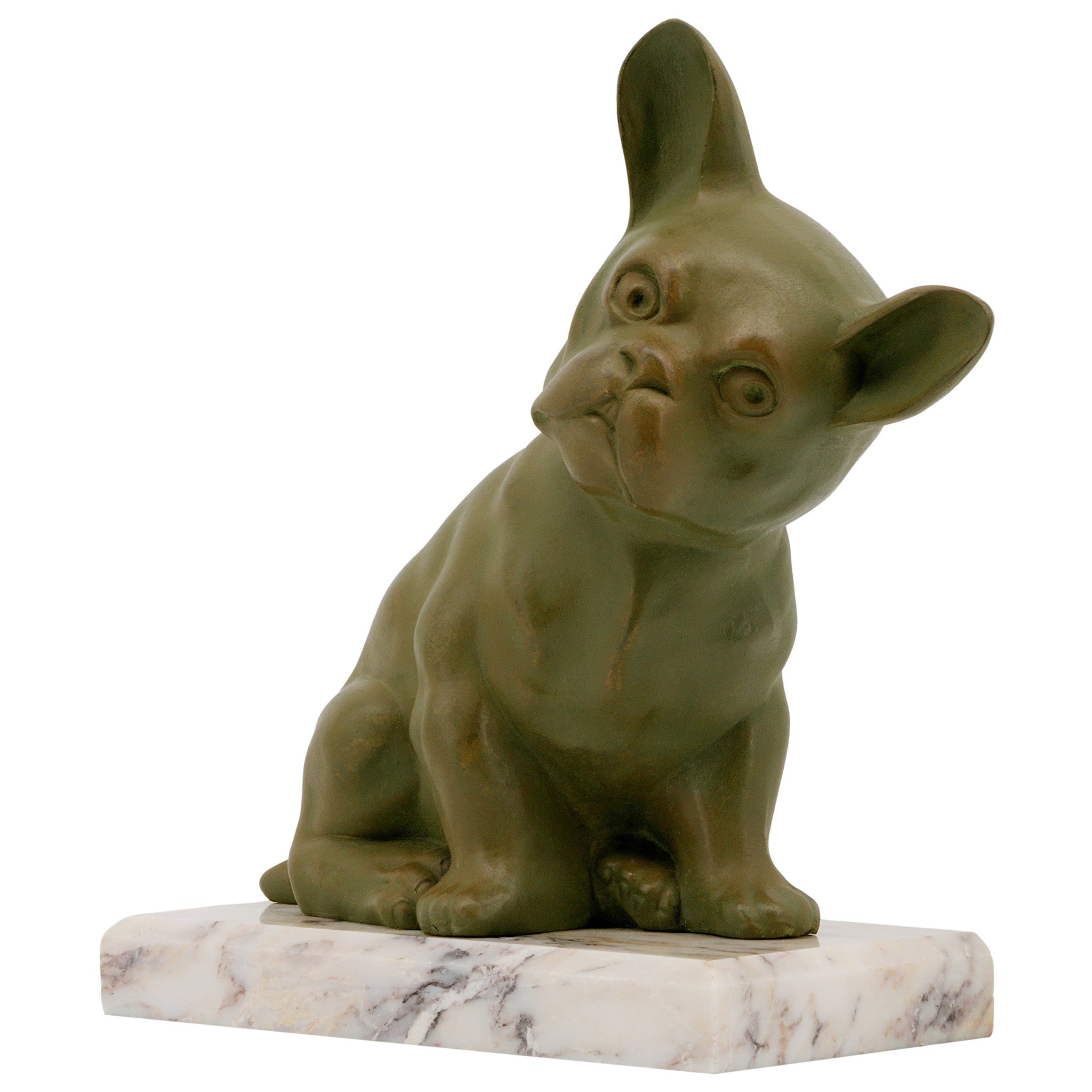 French Art Deco French Bulldog Sculpture, circa 1925 For Sale at 1stDibs