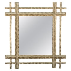 Tramp Art Gilded Mirror with Hand-Carved Frame, circa 1920