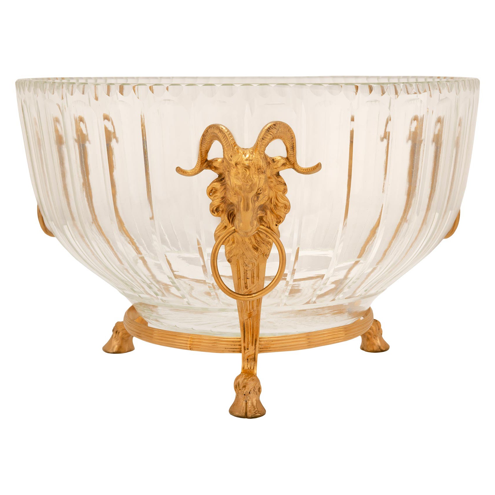 French 19th Century Louis XVI St. Baccarat Crystal Centerpiece Bowl