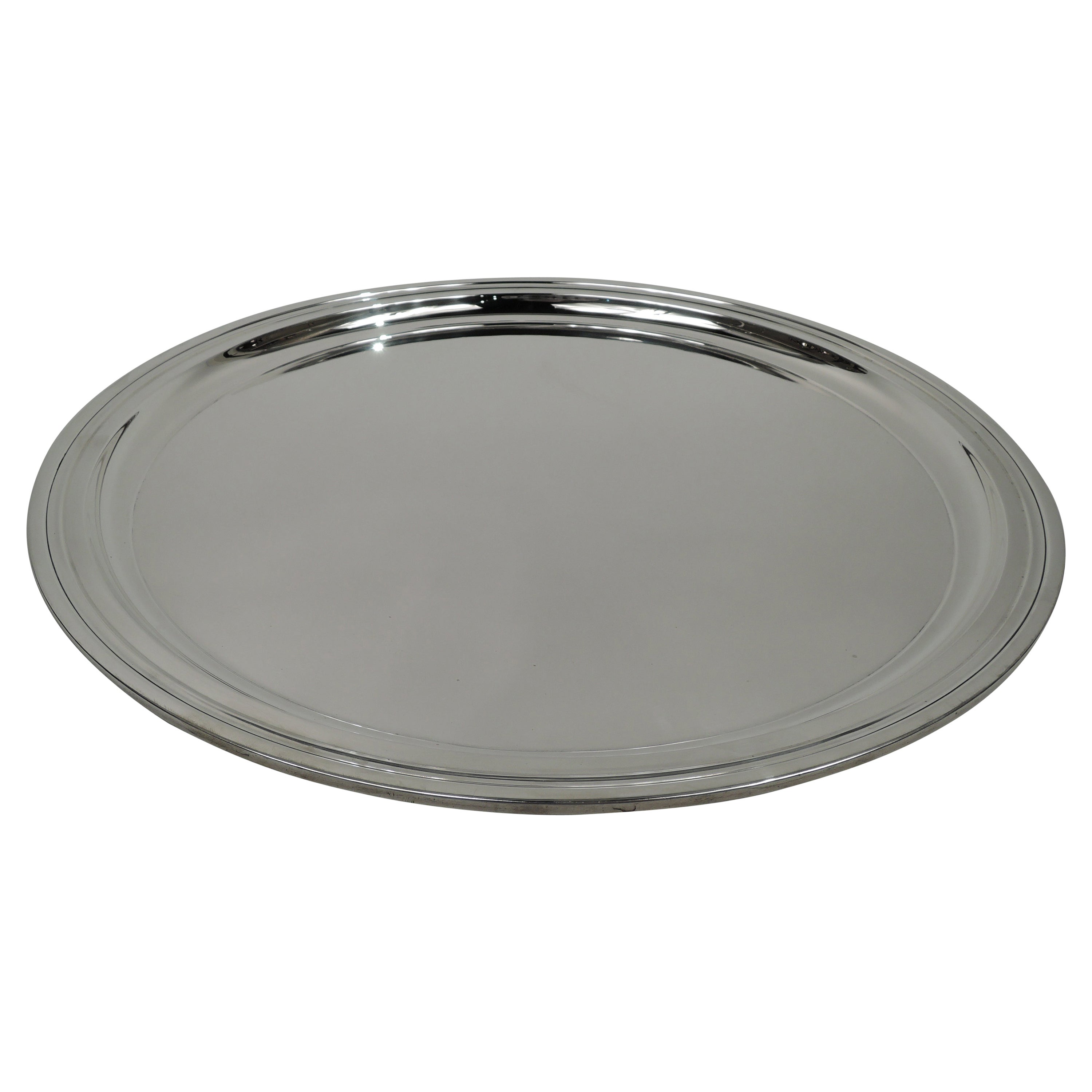 Tiffany & Co. Large and Modern Sterling Silver 15-Inch Party Platter For Sale