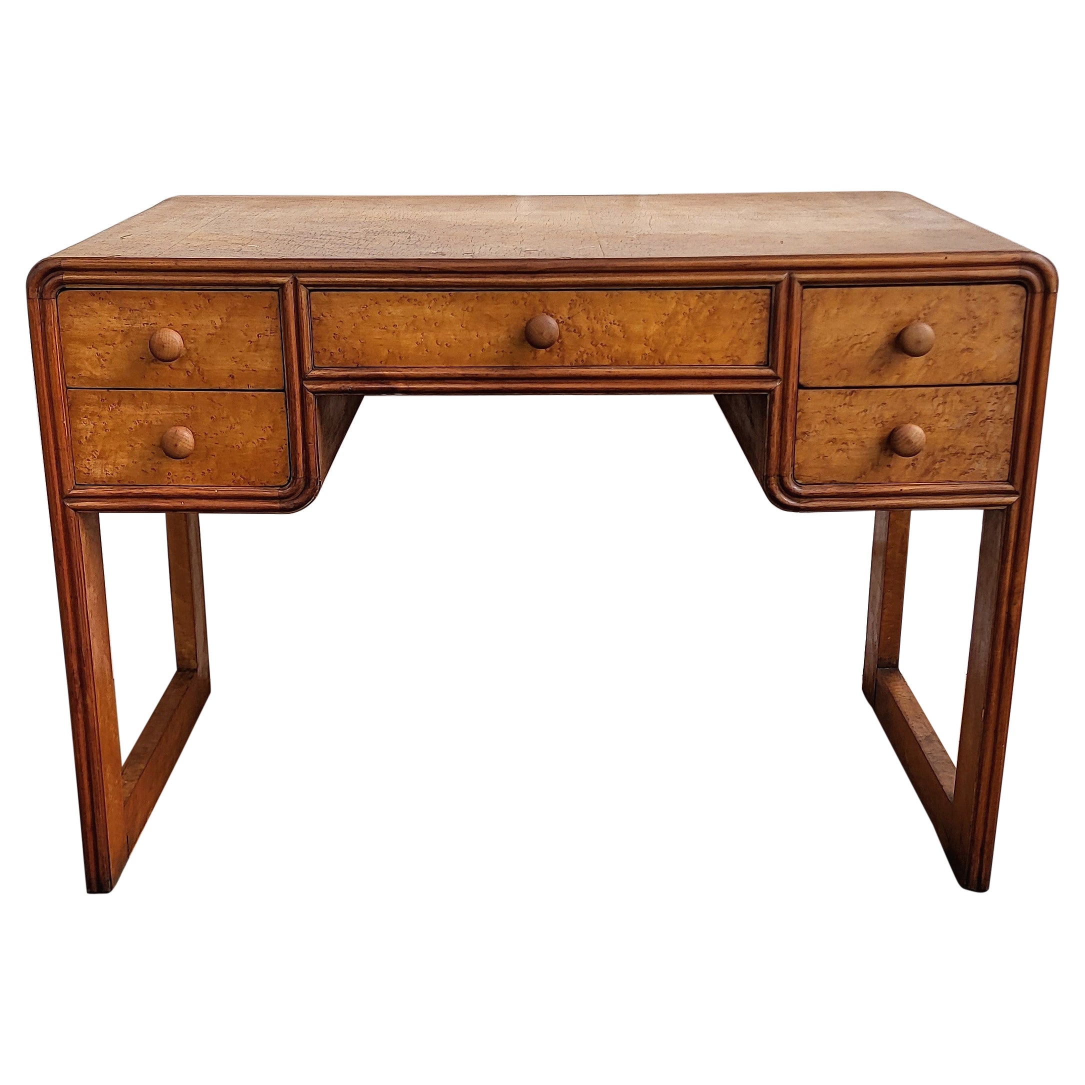 Italian Burl Wood Writing Table or Desk at 1stDibs