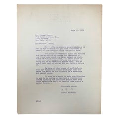 Vintage Albert Einstein Typed and Signed Letter with Certificate of Authenticity 