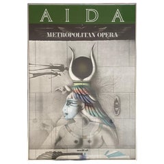 Vintage-Lithographie „Aida“ von Paul Wunderlich für die Metropolitan Opera, 1978, gerahmt