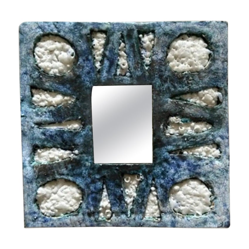 Ceramic mirror frame, French, 1960s