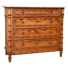 Antique 19th Century Faux Bamboo Chest of Drawers from France