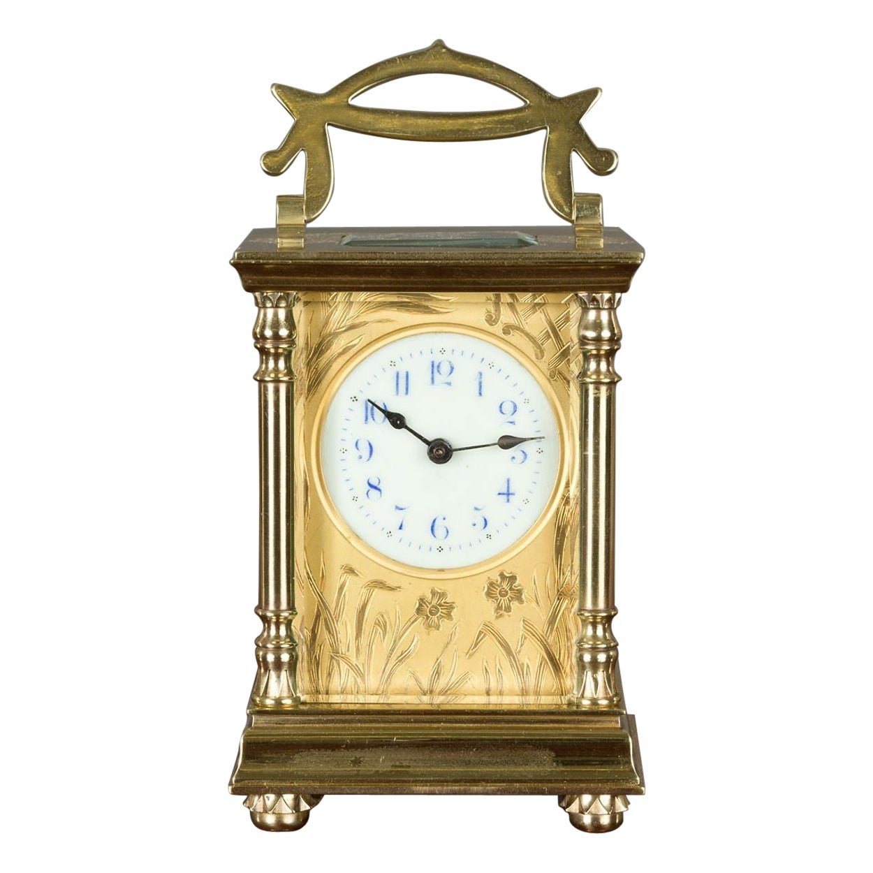 French Art Nouveau Style Carriage Clock For Sale