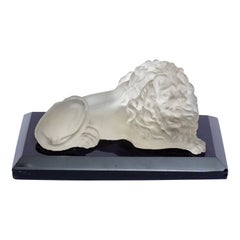 Glass Lion on Cobalt Base