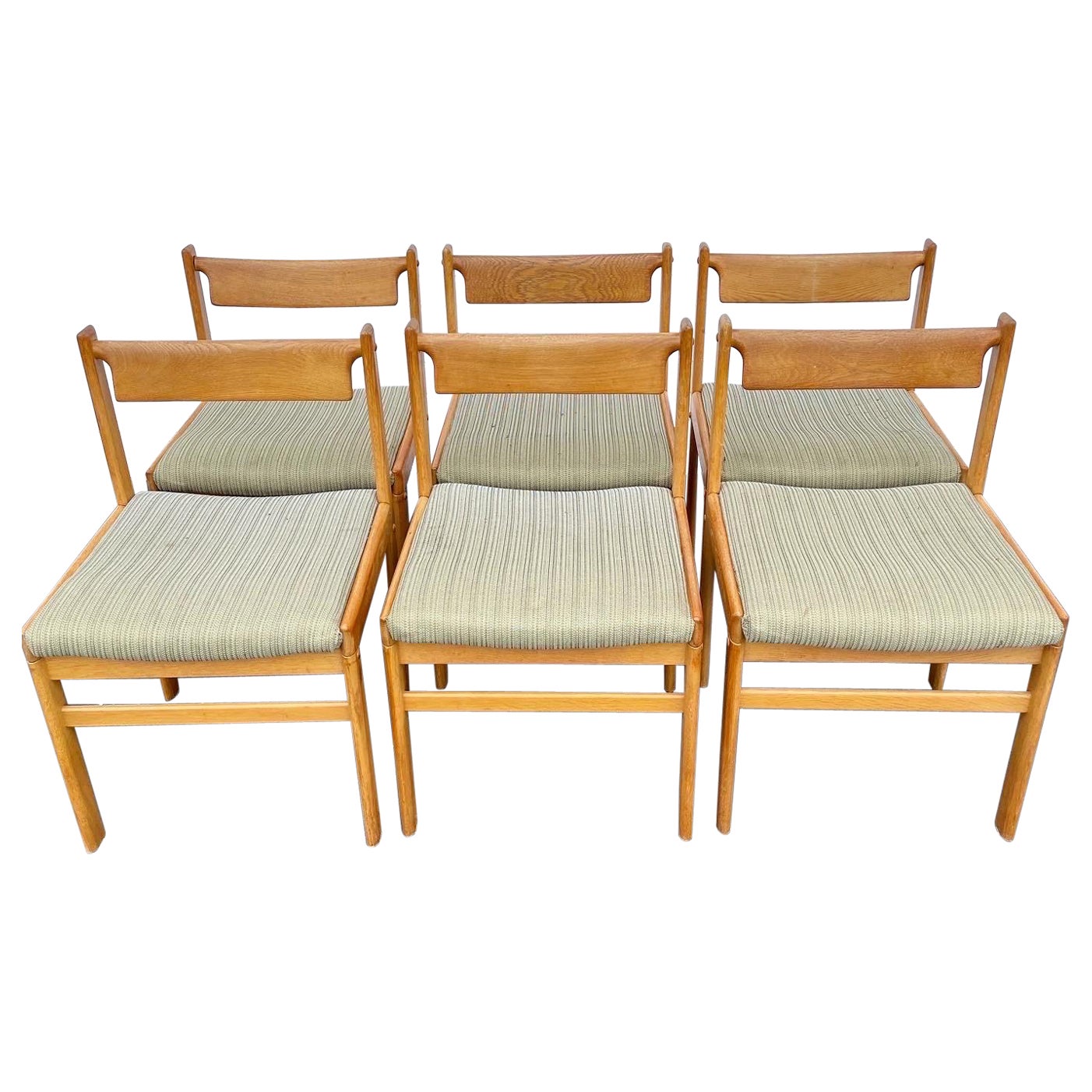 Hw Klein für Bramin, moderne dänische Esszimmerstühle aus Eiche, 6er-Set