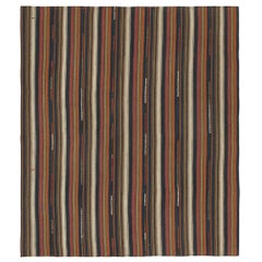 Vintage Shahsavan Persian Jajim Kilim in Multicolor Stripes