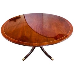 Baker Furniture Historic Charleston Model Mahogany Inlay Round Oval Dining Table