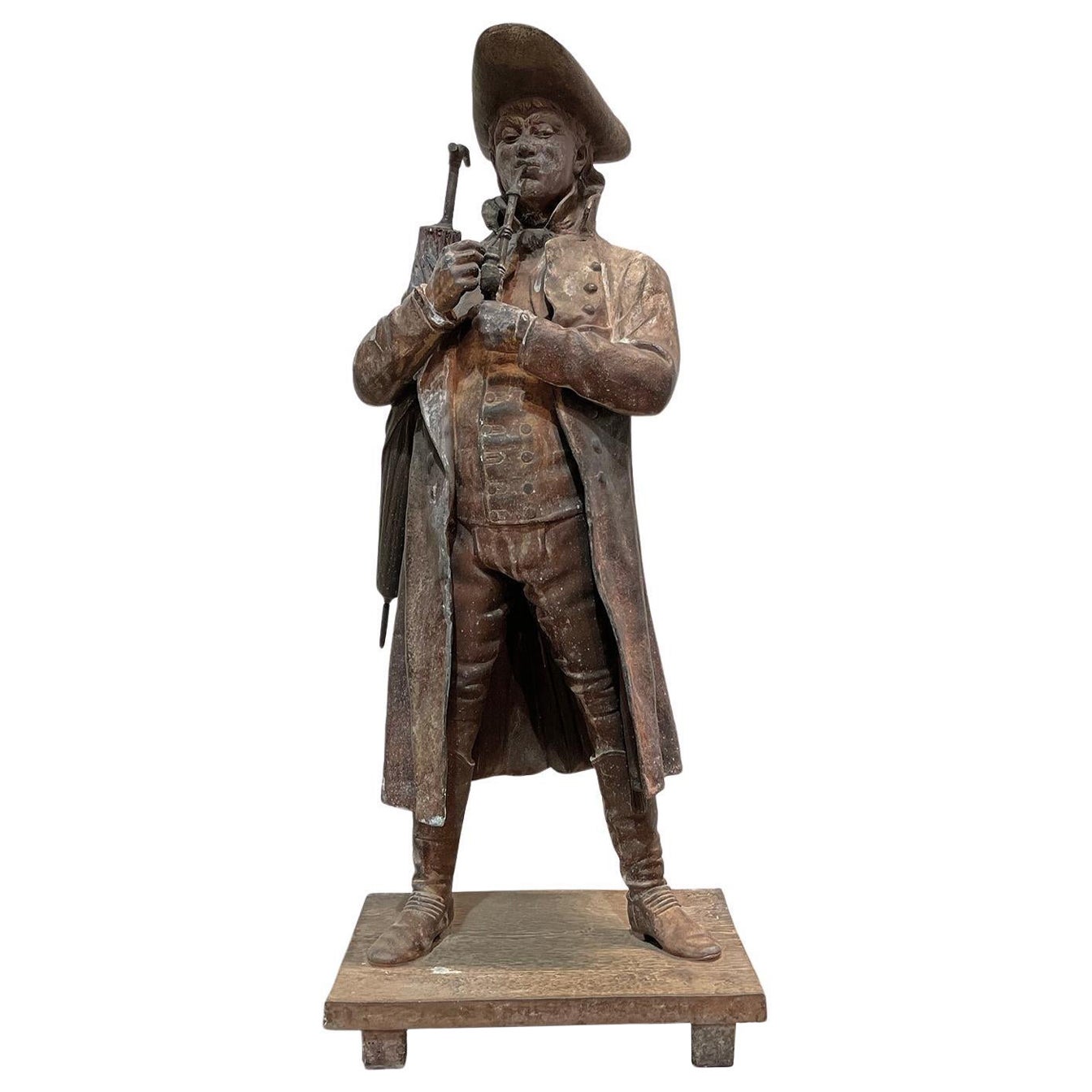 19th Century French Antique Metal Sculpture, The Noble Man by L. Hollot For Sale
