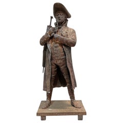 19th Century French Antique Metal Sculpture, The Noble Man by L. Hollot