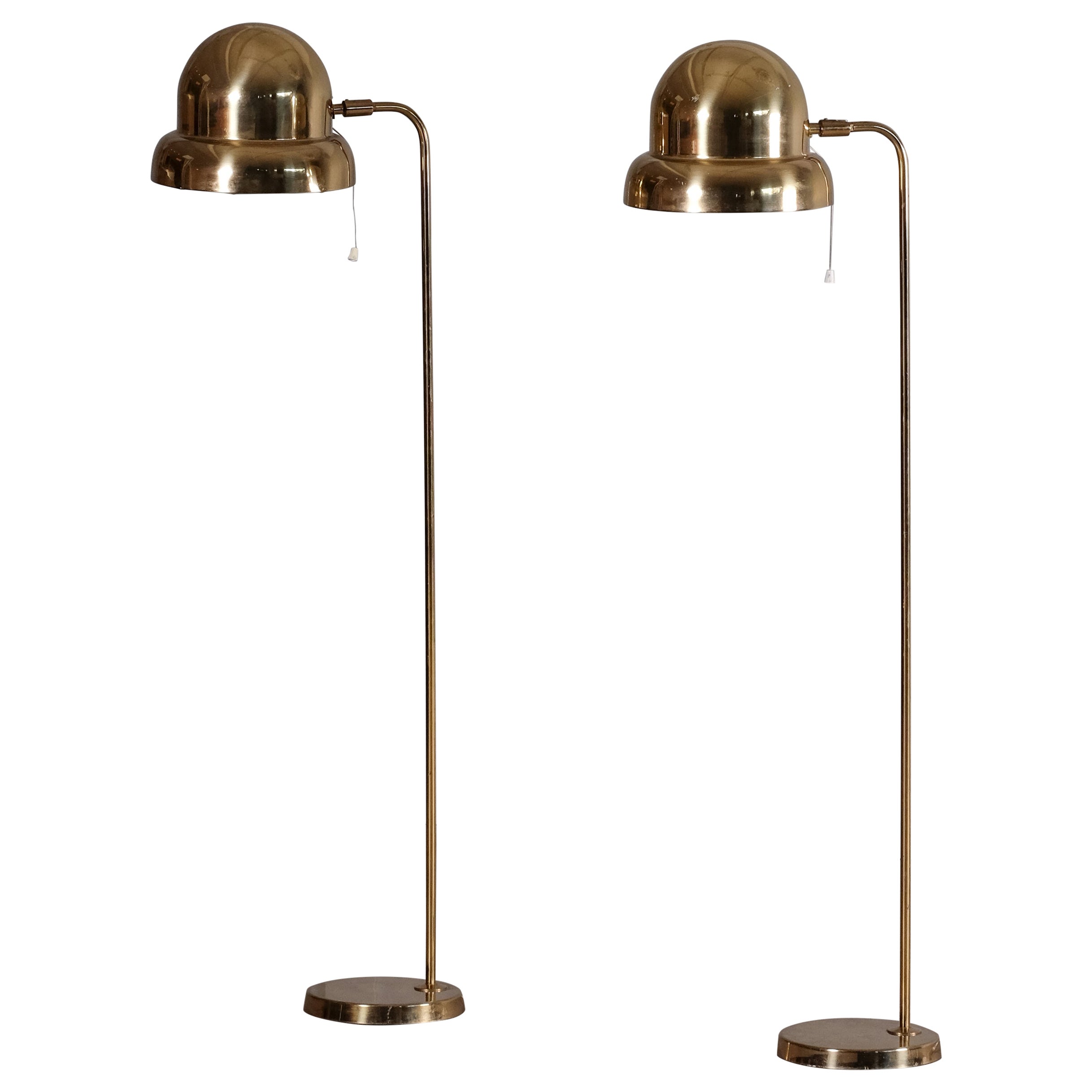 Pair of Floor Lamps Model G-120M by Bergboms, Sweden, 1960s For Sale