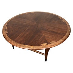 Vintage Mid-Century Modern Round Coffee Table by Lane Acclaim Dove Tail