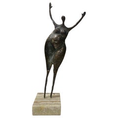 Curtis Jeré Signed Mid-Century Modern Bronze Sculpture of Female Nude Woman 1977