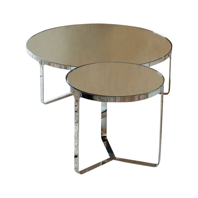 Set of Tacchini Cage Side and Mirror Coffee table by Gordon Guillaumier in STOCK For Sale