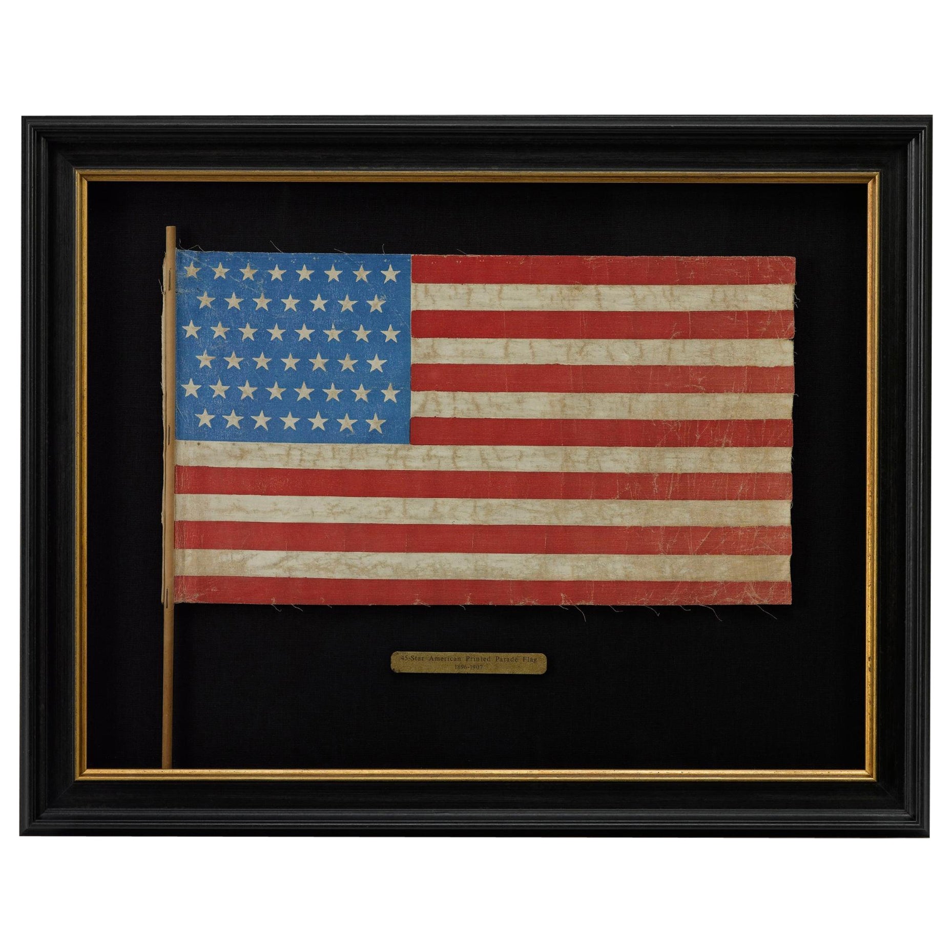45-Star Amerikanische bedruckte Paradeflagge, 1896-1907