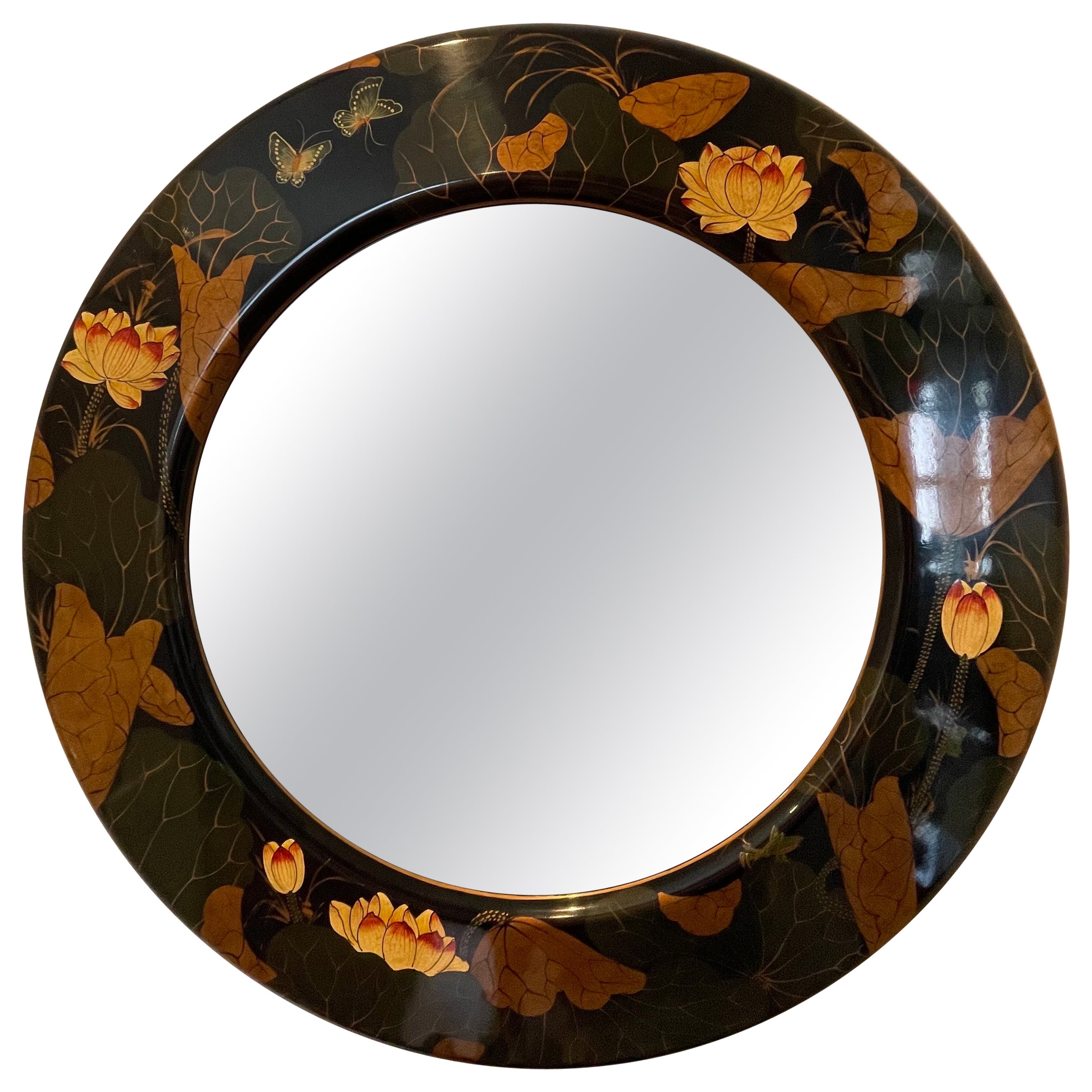 Maitland Smith Lacquer Chinoiserie Mirror For Sale