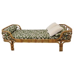 Vintage Mid-Century Modern Italian Bamboo Daybed, 1960s