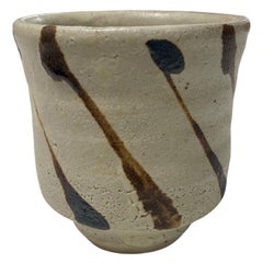 Tasse à thé Yunomi en poterie japonaise Mingei Nuka Glaze Shoji Hamada avec boîte signée