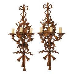 Beautiful and Rare Large French Bronze Sconces