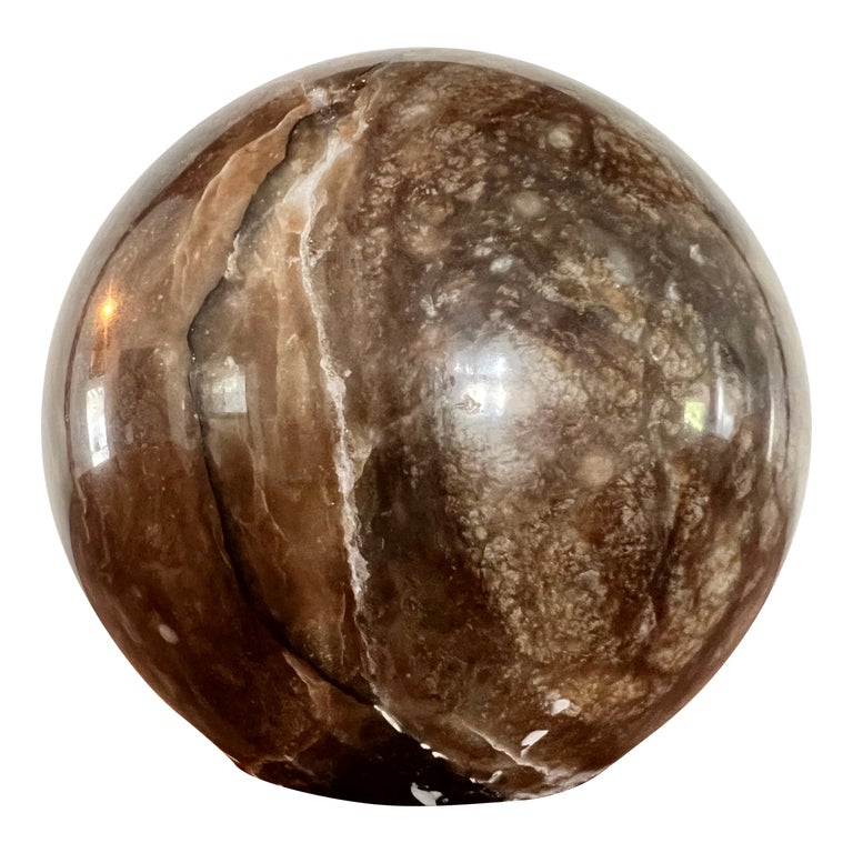 Onyx Ball Paperweight, Bookend, and Sculptural Desk Accessory For Sale