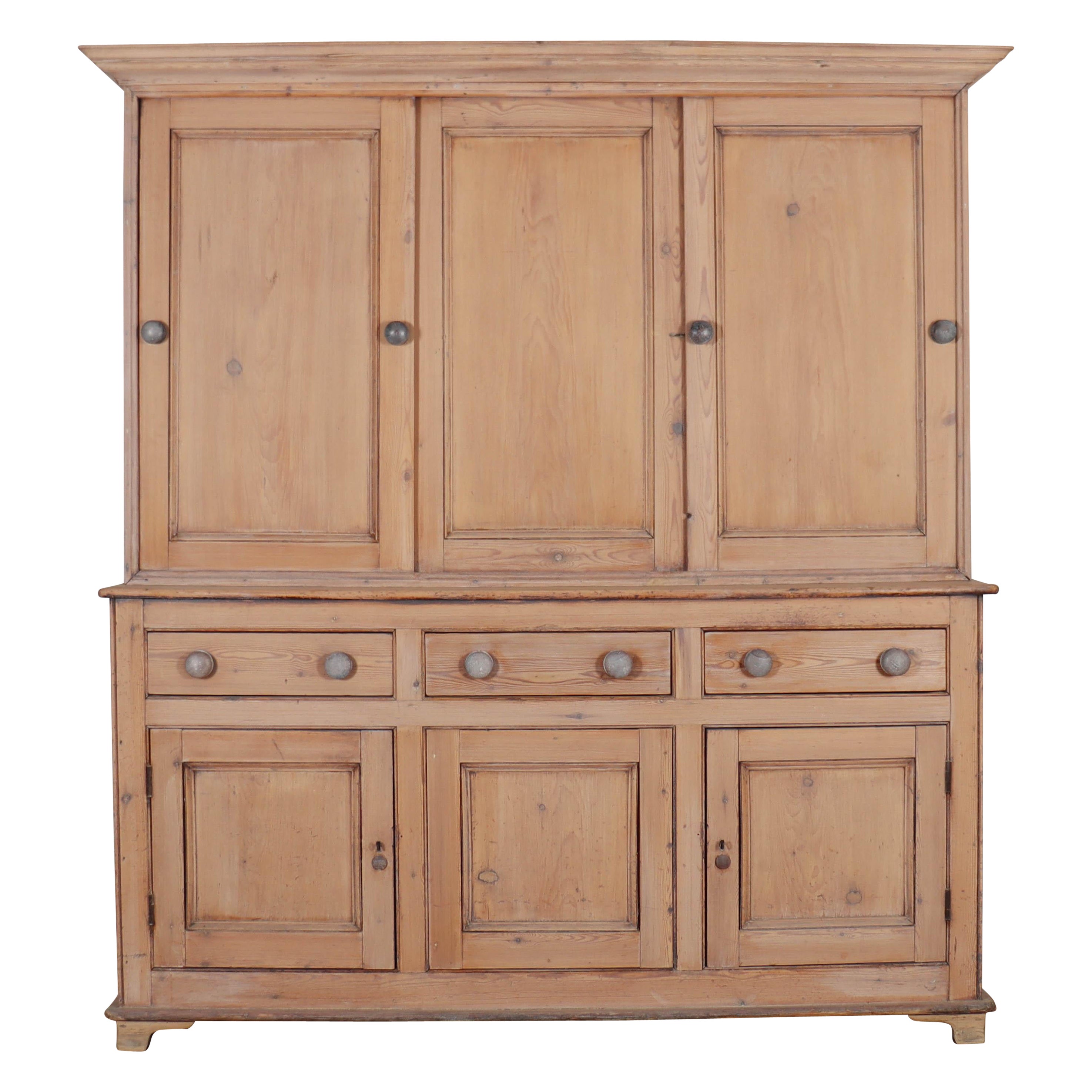 English Bleached Housekeepers Cupboard For Sale