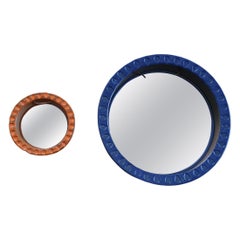 Two Round Ceramic Mirrors, Klavs Encke, Denmark