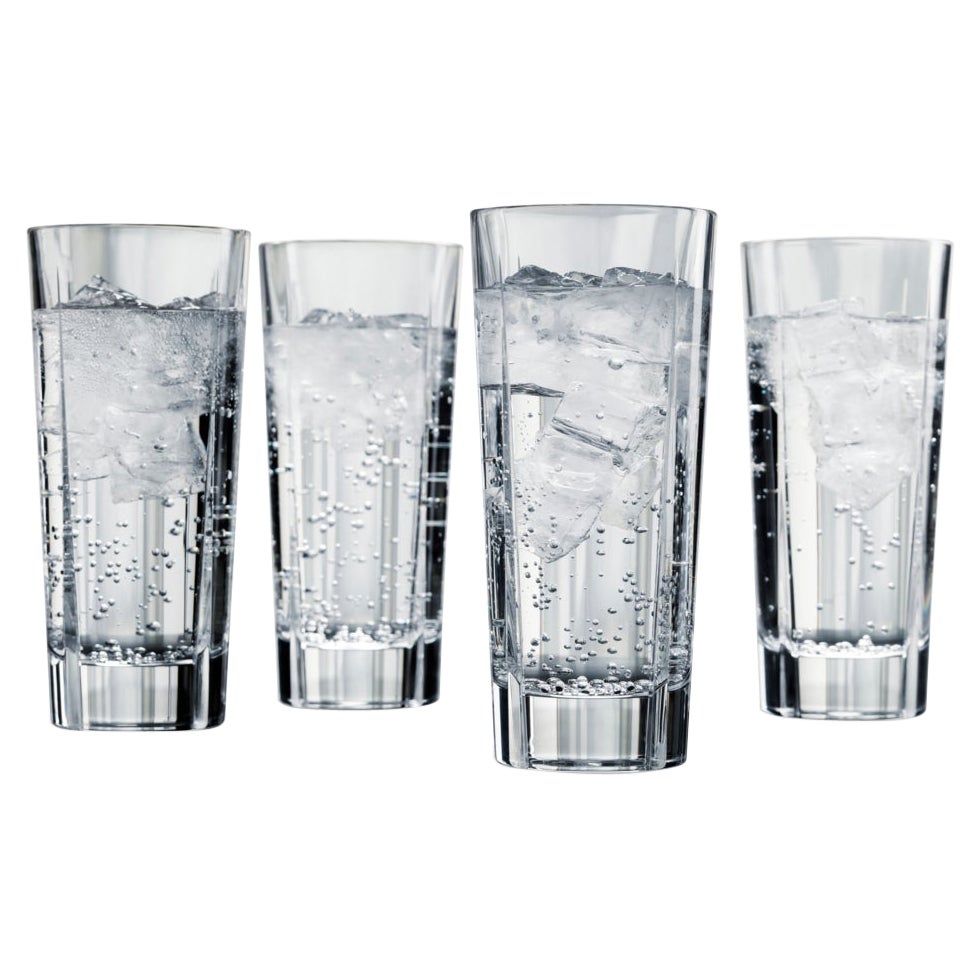 GC Long Drink Glass Design Erik Bagger Clear 4 Pcs 10.1 Oz For Sale