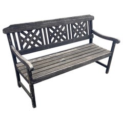 Used Garden or Veranda Bench in Patinated Teak circa 1970