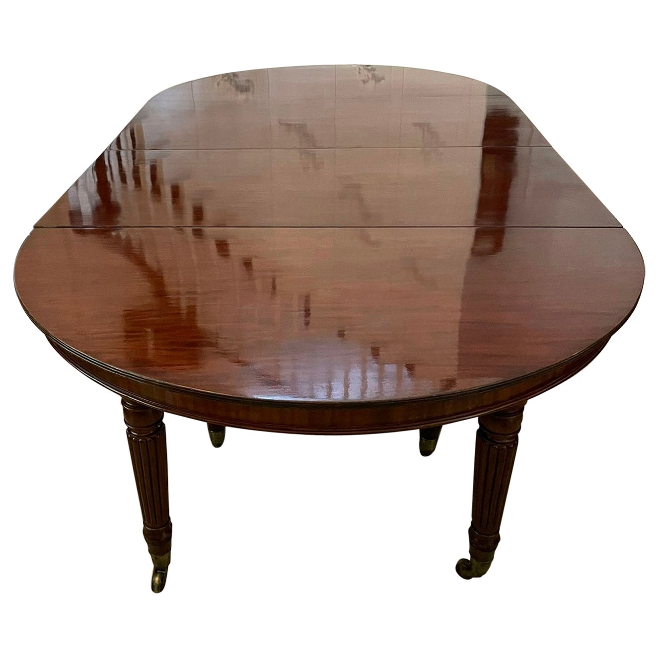 Outstanding Quality Large Antique 12 Seater Mahogany Extending Dining Table For Sale
