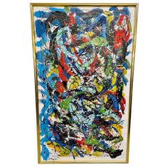 Modern Abstract Painting Signed R. Monti