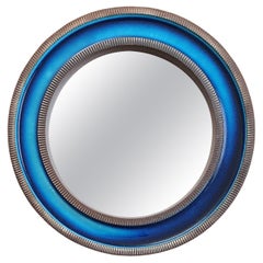 Erik Reiff Round Ceramic Mirror for Knabstrup, Denmark