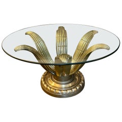 Italian Brass Circular Cocktail Table
